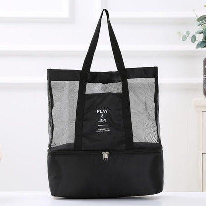 High Capacity Women Mesh Transparent Bag Double-layer Heat Preservation Large Picnic Beach Bags