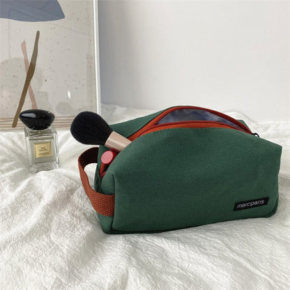 PURDORED 1 Pc Korean Style Women Cosmetic Bag Travel Canvas Makeup Bag Pouch Large Makeup Organizer Handbag Bolsa Feminina