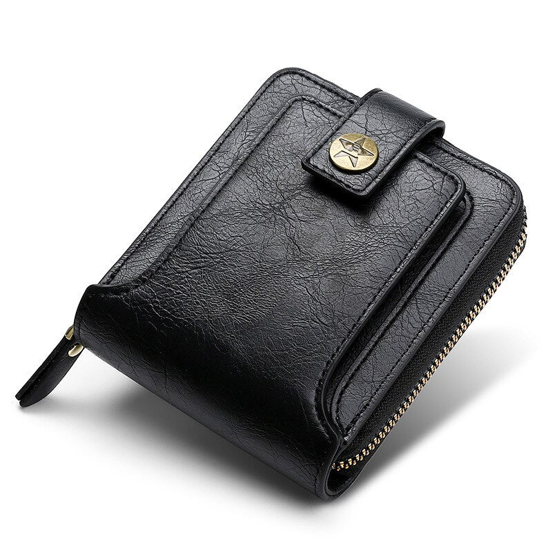 Men&#39;s Wallets Genuine Leather Wallets New Folding Zipper Wallets Coin Wallets Business Card Bags Vintage Superior Quality