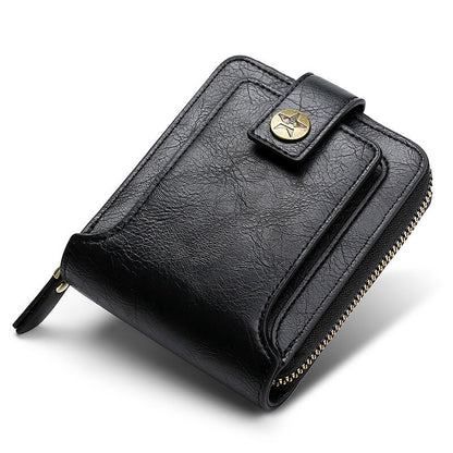 Men&#39;s Wallets Genuine Leather Wallets New Folding Zipper Wallets Coin Wallets Business Card Bags Vintage Superior Quality
