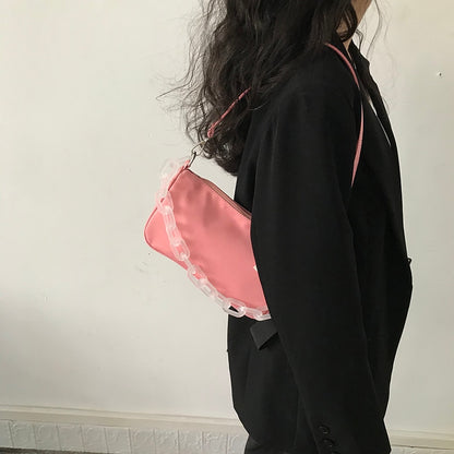 Shoulder Bags Solid Chain Fashion Women Handbags Baguette Crossbody Bag Zipper Female All-match Underarm Simple Elegant Leisure