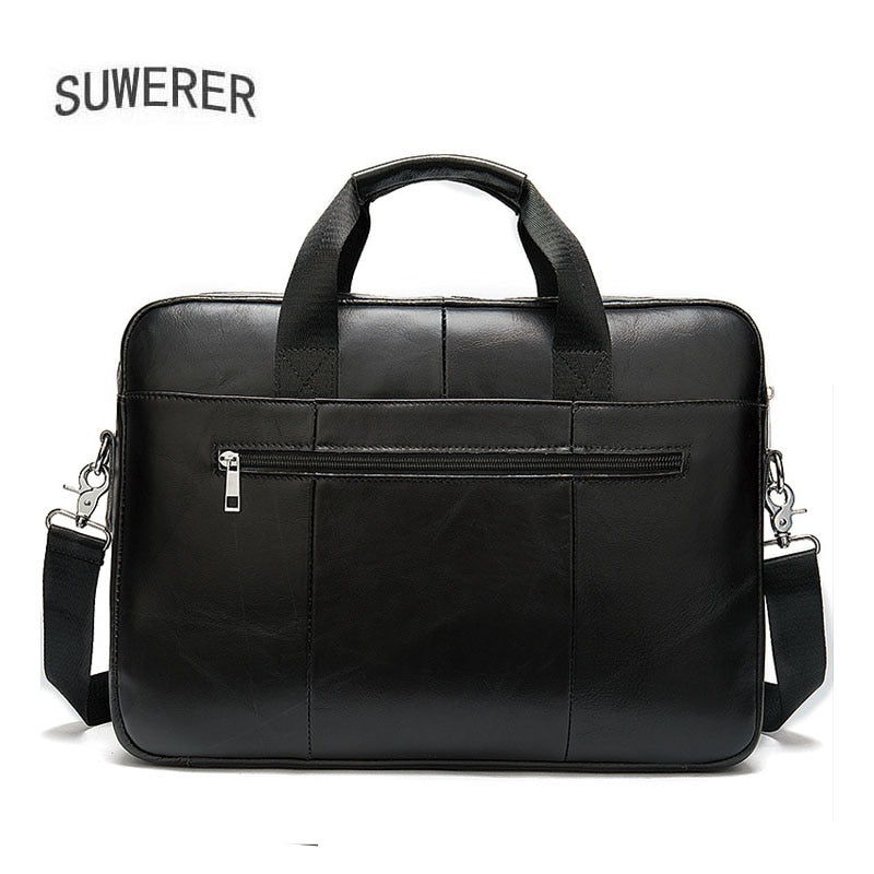Genuine Leather business briefcase single shoulder crossbody bags men&#39;s bag simple large-capacity portable briefcase