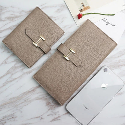 Genuine Leather Women Luxury Lychee Pattern Wallets Long Brand Zipper Coin Purses Female Solid Colors Hasp Thin Clutch Phone Bag