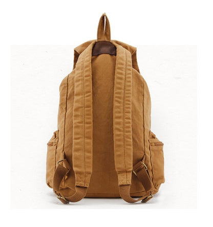 Fashion Vintage Leather military Canvas backpack Men&#39;s backpack school bag drawstring backpack women bagpack male rucksack