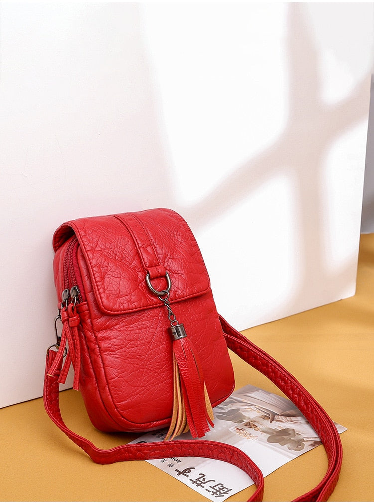 Fashion mini women&#39;s designer small shoulder messenger bag pu leather wallet lady phone bag female flip phone bag