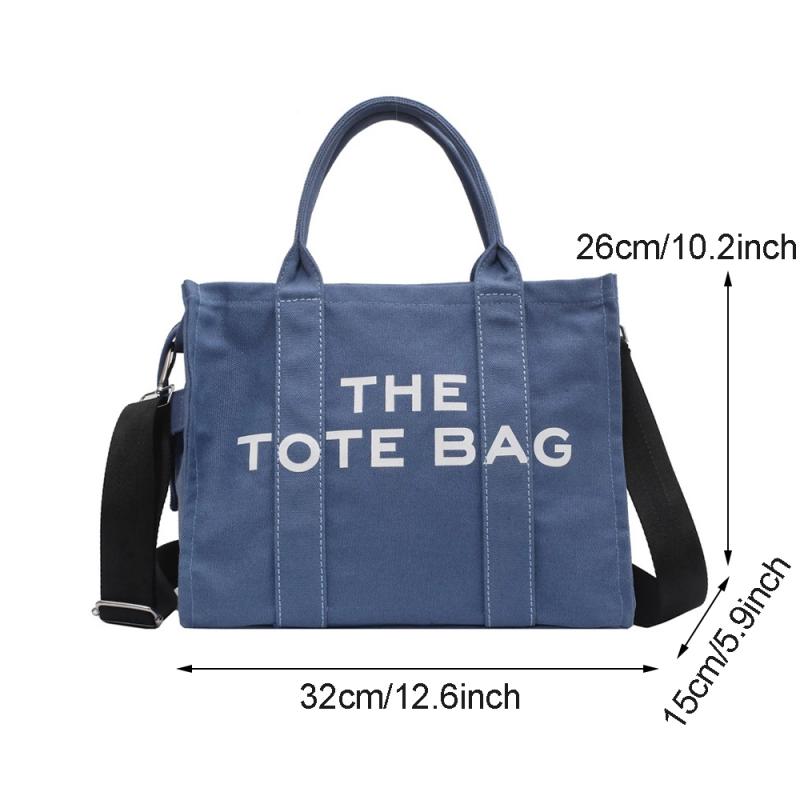 Large Capacity Canvas Tote Women Shoulder Bag Letter Printed Crossbody Bags for Women Casual Cloth Women Handbag Big Shopper Bag