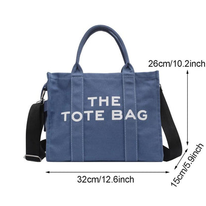 Large Capacity Canvas Tote Women Shoulder Bag Letter Printed Crossbody Bags for Women Casual Cloth Women Handbag Big Shopper Bag