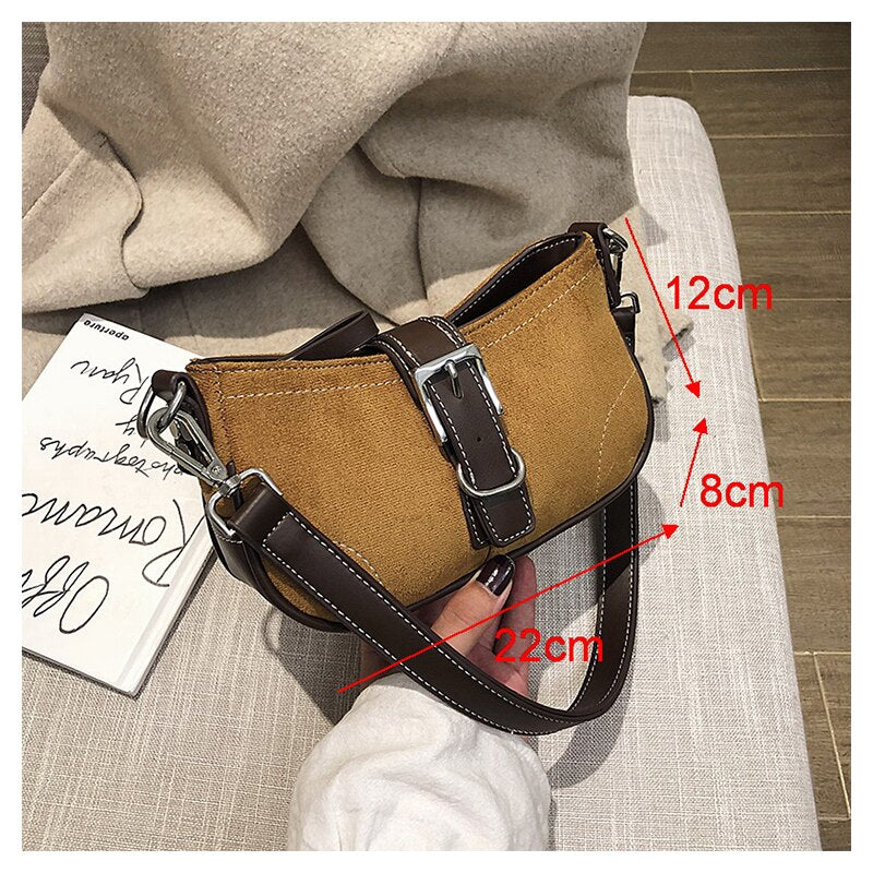 Ansloth Panelled Square Bags For Women Bags Canvas Shoulder Bags Ladies Hit Color Crossbody Female Fashion Bag Handbags HPS758