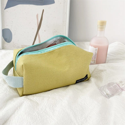 PURDORED 1 Pc Korean Style Women Cosmetic Bag Travel Canvas Makeup Bag Pouch Large Makeup Organizer Handbag Bolsa Feminina