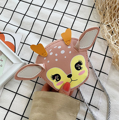 Lovely Children&#39;s PU Leather Red Messenger Bag Cute Girls Cartoon Shoulder Bags Princess Accessories Mini Coin Purse Handbags