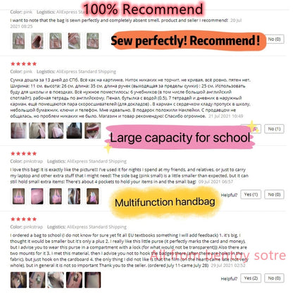 Japanese Preppy Style JK Pink Uniform Shoulder School Bags For Women Girls Canvas Large Capacity Casual Luggage Handbags Totes