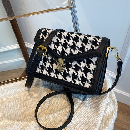 с доставкой Houndstooth Crossbody women&#39;s bag Winter Shoulder Handbags Female Luxury Trending goose foot Bag and Purses