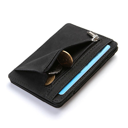 Ultra Thin Mini Wallet Men&#39;s Small Wallet Business PU Leather Magic Wallets High Quality Coin Purse Credit Card Holder Wallets