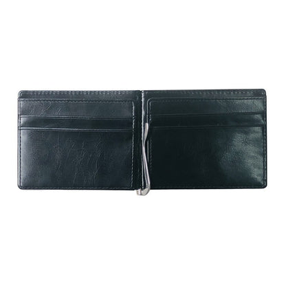 New arrival Slim Men&#39;s Leather Money Clip Wallet With Coin Pocket Bank Card Slots A Metal Clamp Cash Holder Purse For Man