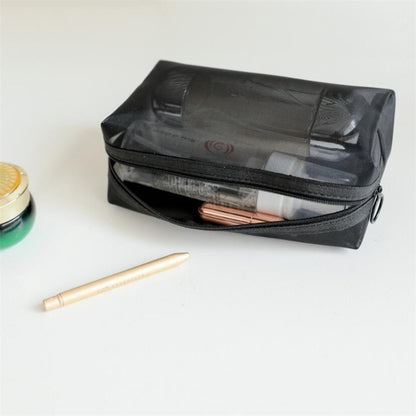 1PC Black Women Men Necessary Cosmetic Bag Transparent Travel Organizer Fashion Small Large Black Toiletry Bags Makeup Pouch
