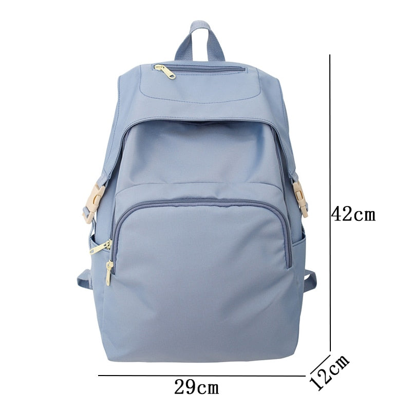 New Fashion Waterproof College Large-capacity Backpack Women Female Travel Solid Color Backpacks Teenage Girl School Bag Mochila