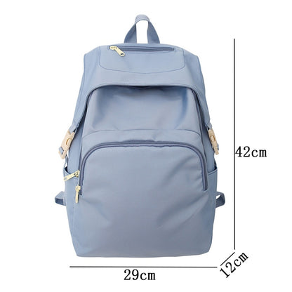 New Fashion Waterproof College Large-capacity Backpack Women Female Travel Solid Color Backpacks Teenage Girl School Bag Mochila