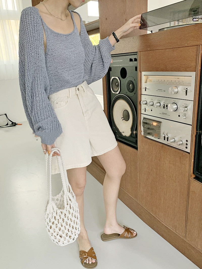 Lightweight Hollow Fishnet Beach Bucket Handbag Women Woven Shoulder Bag Fashion Summer Beach Shoulder Handbags