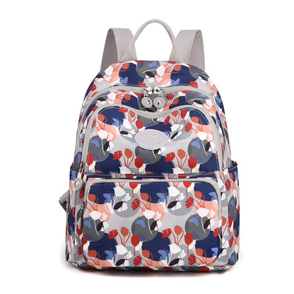 Fashion High Quality Nylon Women&#39;s Backpack New Flower Pattern Design Ladies Travel Backpack Shoulder Bag Mochilas De Mujer Sac