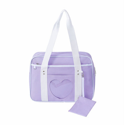 Japanese Preppy Style JK Pink Uniform Shoulder School Bags For Women Girls Canvas Large Capacity Casual Luggage Handbags Totes