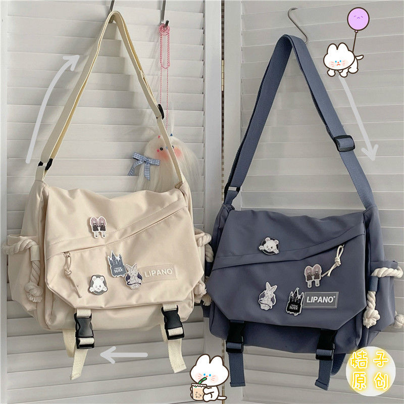 Fashion Shoulder Bags for School Teens Fun Anime Cartoon Large Size Crossbody Bag for Girl Canvas Hip Hop