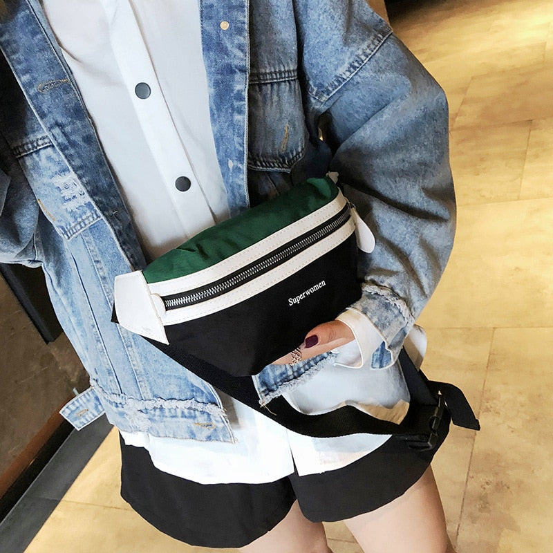 Canvas Fanny Pack Banana Waist Bag Belt New Brand Bag for Belt Women Waist Pack Contrast Color Chest Bag сумка женская Handbags