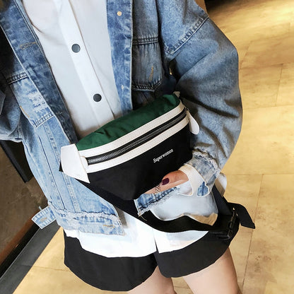 Canvas Fanny Pack Banana Waist Bag Belt New Brand Bag for Belt Women Waist Pack Contrast Color Chest Bag сумка женская Handbags