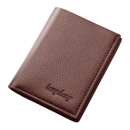 Men Wallets 100% Genuine Leather Real Cowhide Card Holder Wallets for Man Short Fashion Black Coin Purse Photo Money Clip Bag