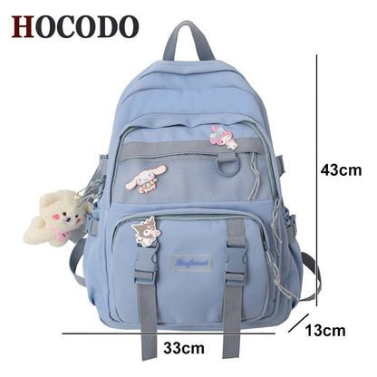 Fashion Backpack Women Multi-Pocket Laptop Bag College Student School Bags Waterproof Nylon Female Backpack Travel Lady Book Bag