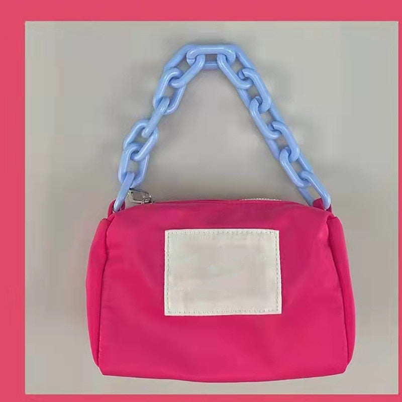 YICIYA Underarm Bag Transformation Nylon Portable Ins Acrylic Chain Bag Women