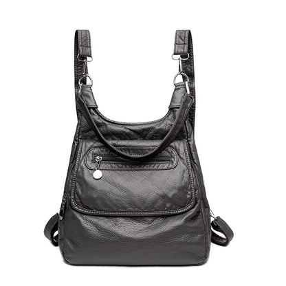 Women Backpack Soft Leather Shoulder Bags For Women Multi-Function Shoulder Bag Female Preppy School Backpacks For Teenage Girls