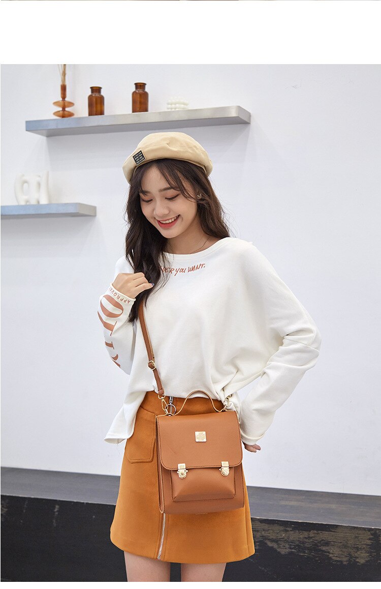 British College Style small Backpack Women Bag  Trendy Fashion All-match Retro Shoulder M essenger Backpack