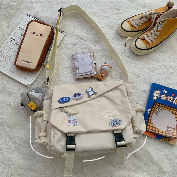Fashion Shoulder Bags for School Teens Fun Anime Cartoon Large Size Crossbody Bag for Girl Canvas Hip Hop
