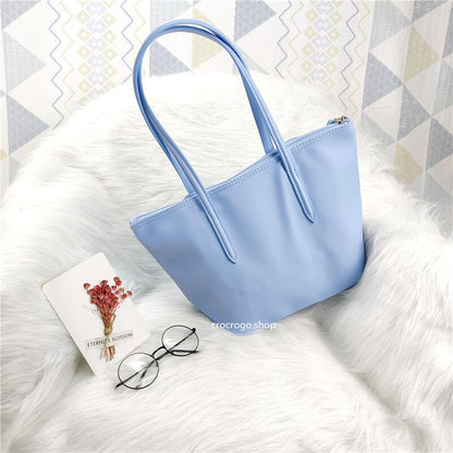 Women&#39;s Large Capacity Zipper Shopping Travel Tote Bag Fashion Casual Waterproof PVC Mobile Phone Change Shoulder Bag