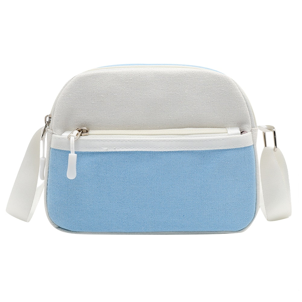 New Fashion Handbags Delicate Texture Women Casual Shoulder Crossbody Handbag Canvas Soft Travel Hit Color Money Purse