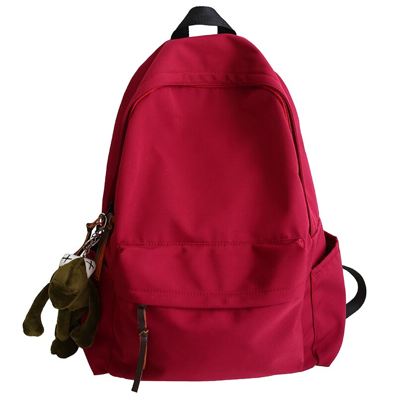 HOCODO New Trend Women's Backpack High Quality Nylon Fabric Backpack Simple Solid Color School Bag For Teen Book SchoolBags