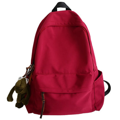 HOCODO New Trend Women's Backpack High Quality Nylon Fabric Backpack Simple Solid Color School Bag For Teen Book SchoolBags