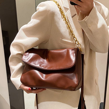 New Vintage High Quality Women Crossbody Bags Chain Design Underarm Single Shoulder Purse Woman Handbag Square Totes Sling Bags