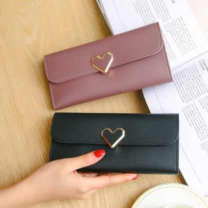 Women Long Wallets Purses Luxury Love Heart Wallets for Ladies Girl Money  Pocket Card Holder Female Wallets Phone Clutch Bag