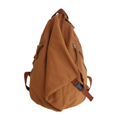 Unisex Leisure Travel Backpack Fashion Trend Canvas School Bag Solid Color Simple School Backpack Female Daily Backpack Mochila