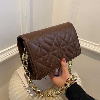 Simple Solid Color Ladies Shoulder Bags Small Female Embossing Geometric Shopping Armpit Bags PU Leather Underarm Bags