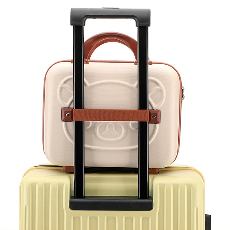 14-inch Rilakkuma Storage Box Makeup Box Suitcase Portable Small with Lock Password Mini Luggage Make Up Storage Case