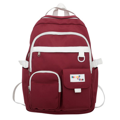 Trendy Nylon Red Cute Fashion Book Backpack Girl Travel School Bag Female College Backpack Lady Kawaii Student Women Laptop Bags