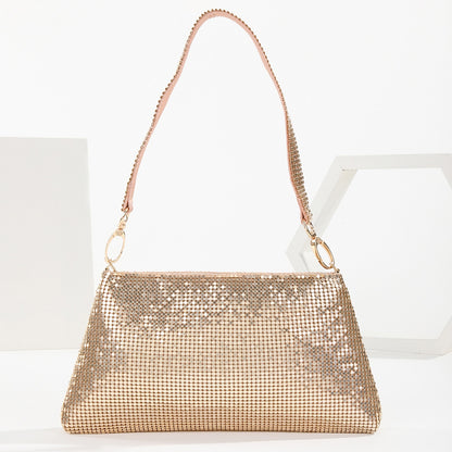 New Rhinestone Underarm Bag Fashionable Versatile Compact And Portable European Style For Woman Daily Wear Or Matching