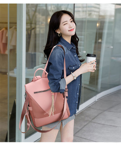 New High Quality Women Business Backpacks PU Ladies Leather School Bags Large Capacity Travel Bags for Female Fashion Book Bags
