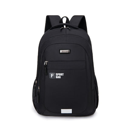 Men&#39;s Backpack Black Leisure Sports Men&#39;s Bag Large Capacity School backpack for Boys Solid Color Business Computer Bag
