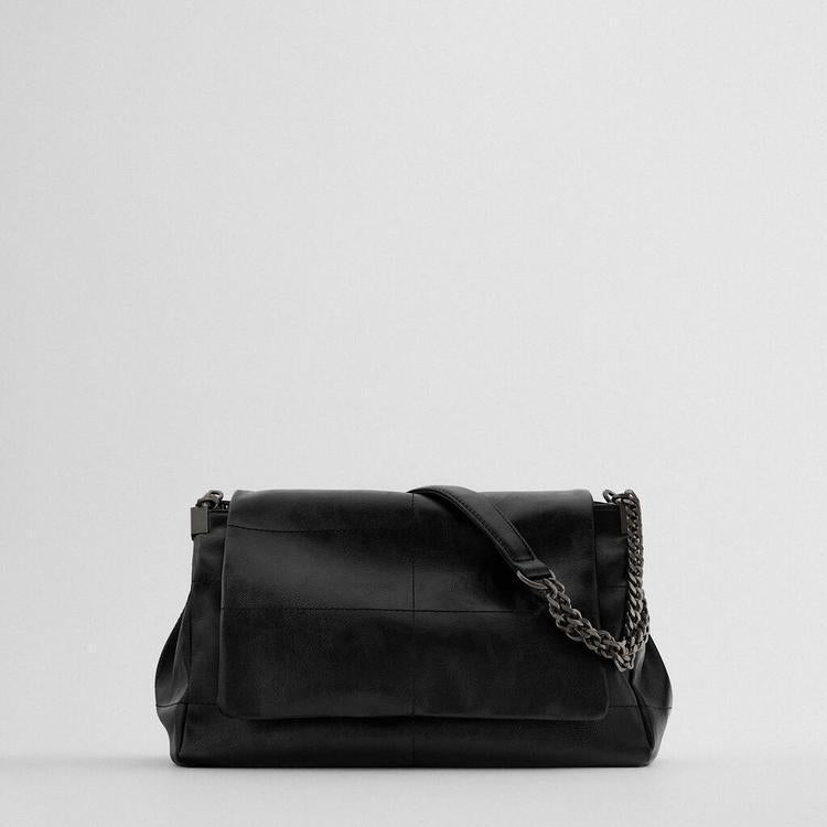 Women&#39;s Shoulder Bag portable flip Single Shoulder Bag versatile Fashion black Messenger Bag for girls