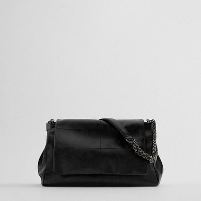 Women&#39;s Shoulder Bag portable flip Single Shoulder Bag versatile Fashion black Messenger Bag for girls