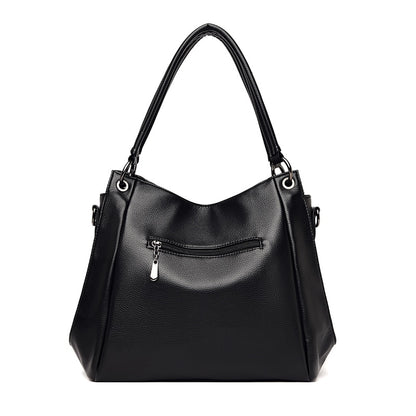 YILIAN Leopard print middle-aged woman&#39;s handbag soft leather armpit bag fashionable zebra-print large bag high-end tote bag