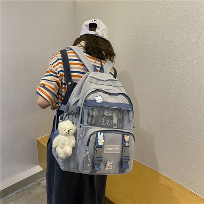 Fashion New Brand Nylon Women Backpacks Waterproof Fabric Rucksack for Teen Girls School Bag Students Bookbag Travel Mochila Big